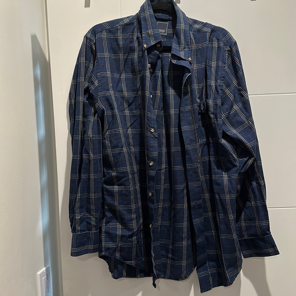 VINTAGE COTTON FLANNEL BUTTON DOWN, MENS SIZE SMALL